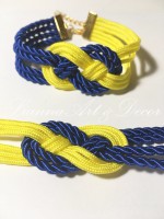 Zsinór karkötő, kék-sárga
